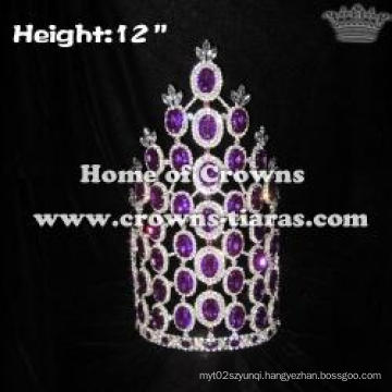 12inch Purple Diamond Wholesale Rhinestone Crowns